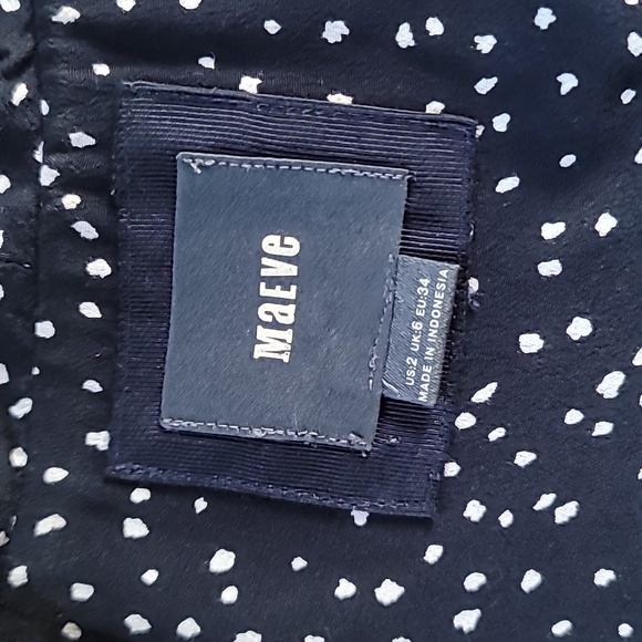 Navy Anthropologie Maeve White Polka Dot Au Revior Dress Womens Siz… - Picture 4 of 7